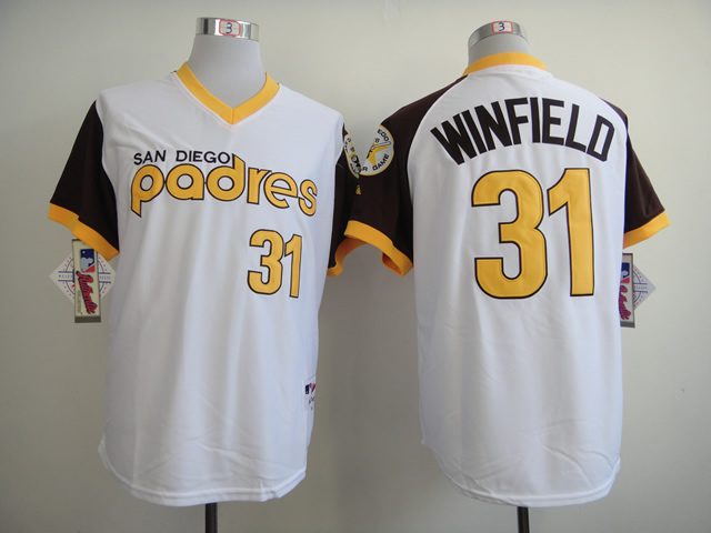 Men San Diego Padres #31 Winfield White Throwback 1978 MLB Jerseys